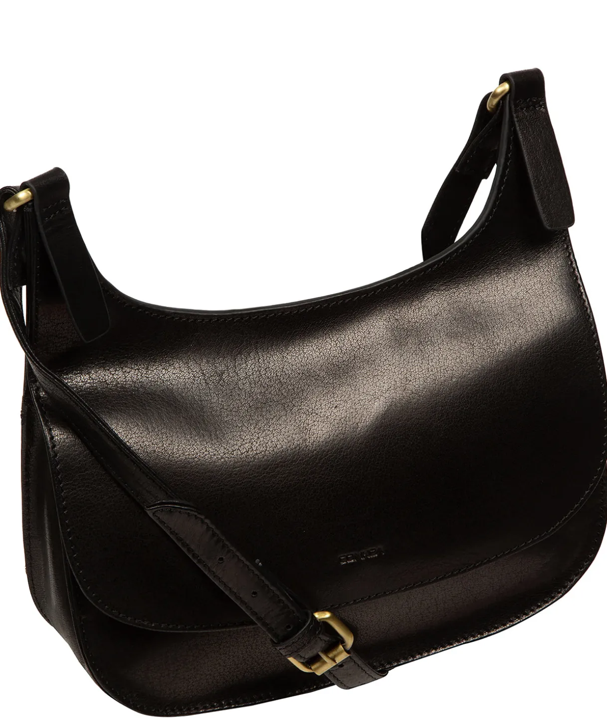 Gia' Black Leather Cross Body Bag