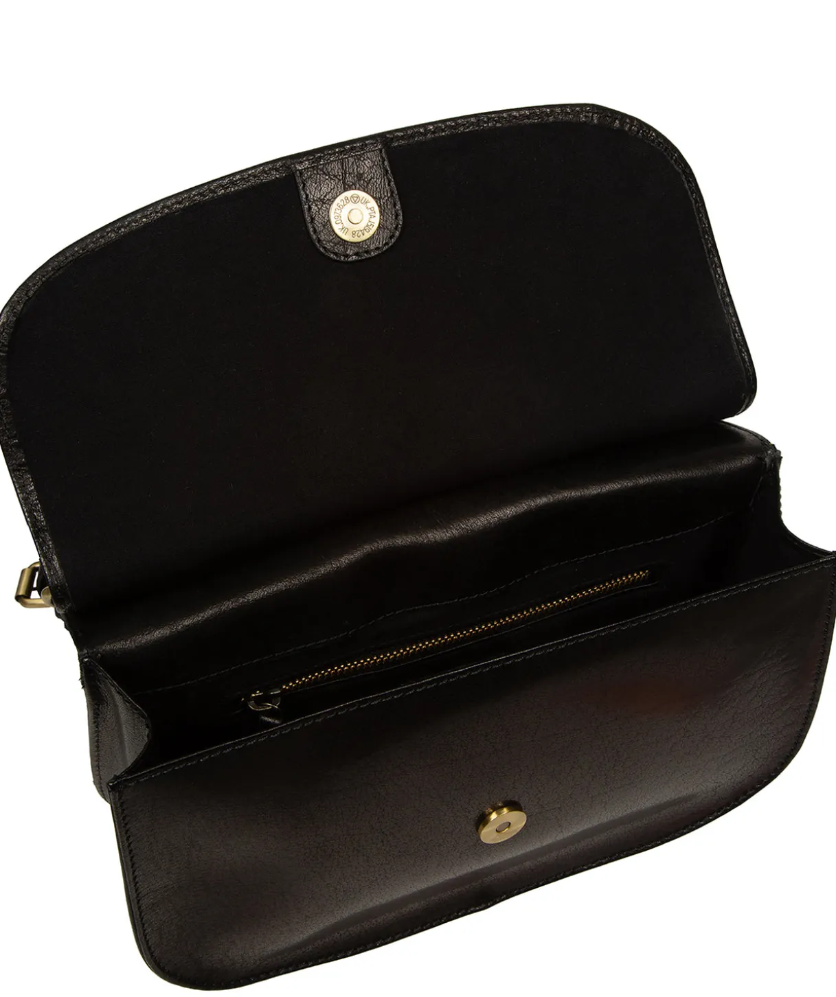 Gia' Black Leather Cross Body Bag