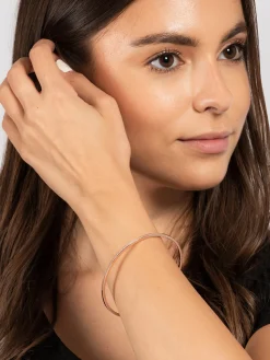 Gift Packaged 'Aaliyah' 18ct Rose Gold Plated 925 Silver Minimalist Bangle