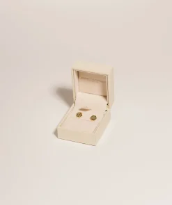 Gift Packaged 'Amoli' 18ct Yellow Gold Plated 925 Silver Geometric Stud Earrings