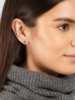 Gift Packaged 'Anika' 18ct Rose Gold 925 Silver Geometric Stud Earrings