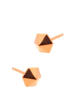 Gift Packaged 'Anika' 18ct Rose Gold 925 Silver Geometric Stud Earrings