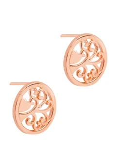 Gift Packaged 'Fosette' 18ct Rose Gold 925 Silver Branch Earrings