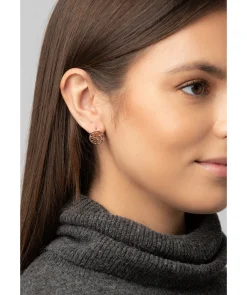 Gift Packaged 'Fosette' 18ct Rose Gold 925 Silver Branch Earrings