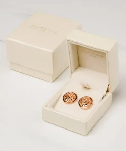 Gift Packaged 'Fosette' 18ct Rose Gold 925 Silver Branch Earrings