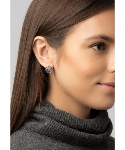 Gift Packaged 'Fosette' Rhodium Plated 925 Silver Branch Earrings