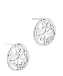 Gift Packaged 'Fosette' Rhodium Plated 925 Silver Branch Earrings