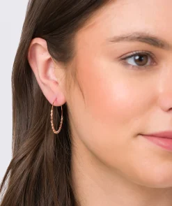 Gift Packaged 'Kimi' 18ct Rose Gold Plated Sterling Silver Coil Hooped Earrings