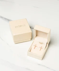Gift Packaged 'Strand' 18ct Rose Gold Plated 925 Silver & Cubic Zirconia Earrings