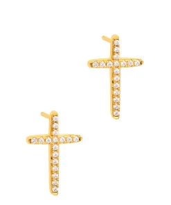 Gift Packaged 'Strand' 18ct Yellow Gold Plated 925 Silver & Cubic Zirconia Earrings