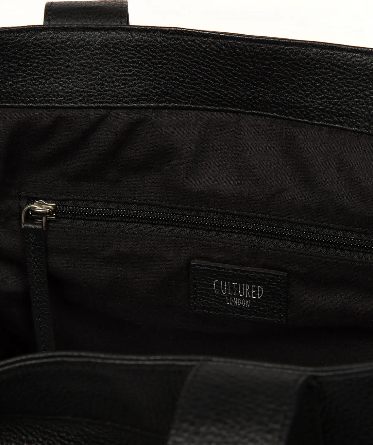 Gisella' Black Leather Tote Bag