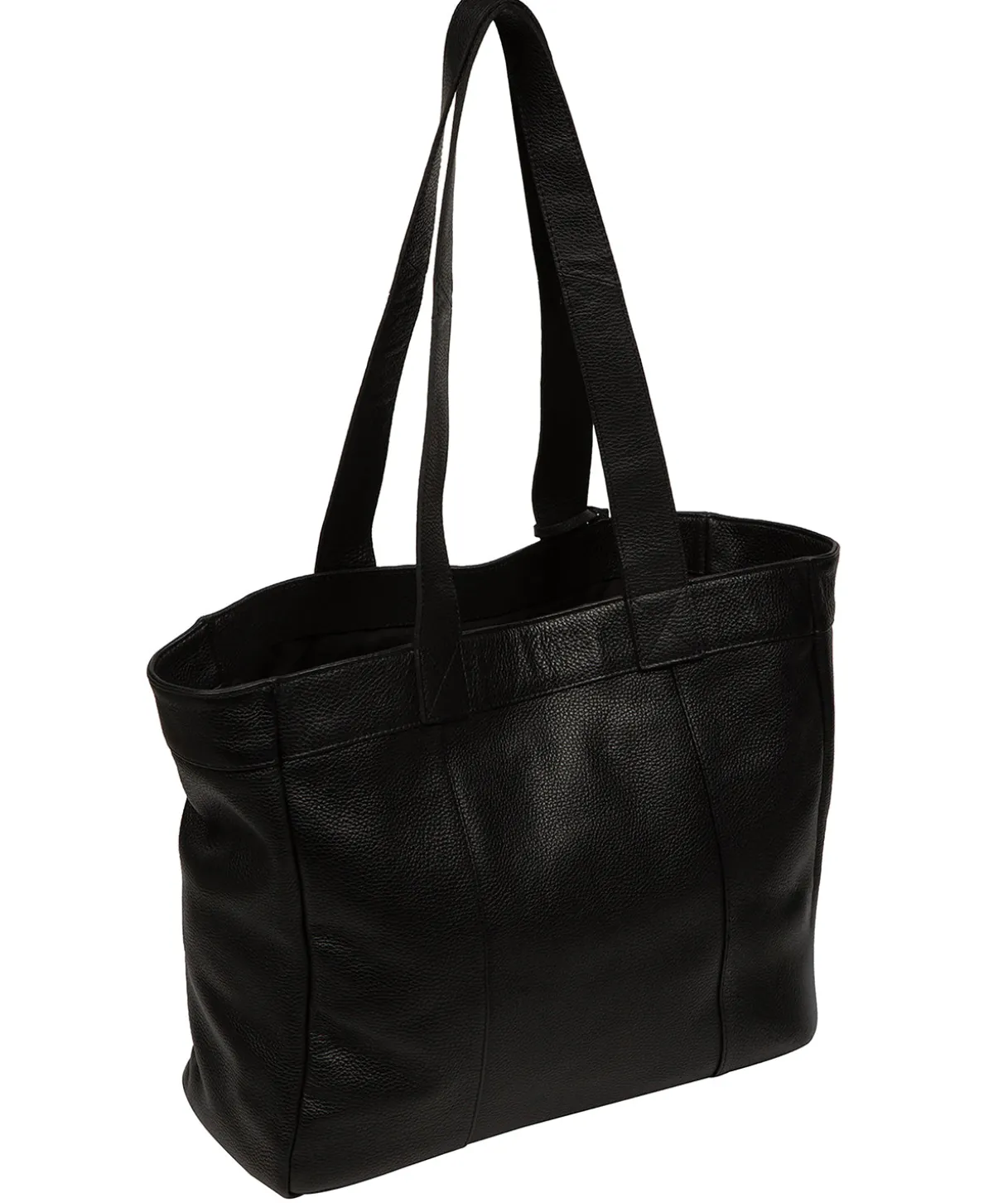 Gisella' Black Leather Tote Bag
