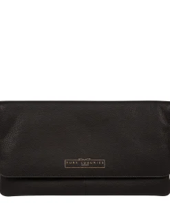 Golders' Black Leather Clutch Bag