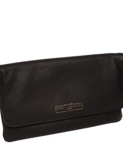 Golders' Black Leather Clutch Bag