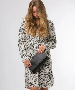 Golders' Black Leather Clutch Bag
