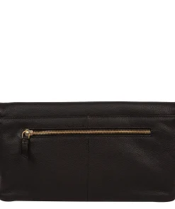 Golders' Black Leather Clutch Bag