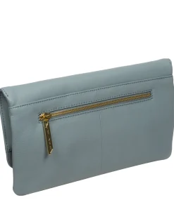 Golders' Cashmere Blue Leather Clutch Bag