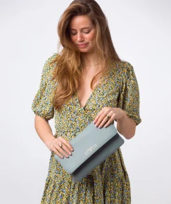 Golders' Cashmere Blue Leather Clutch Bag
