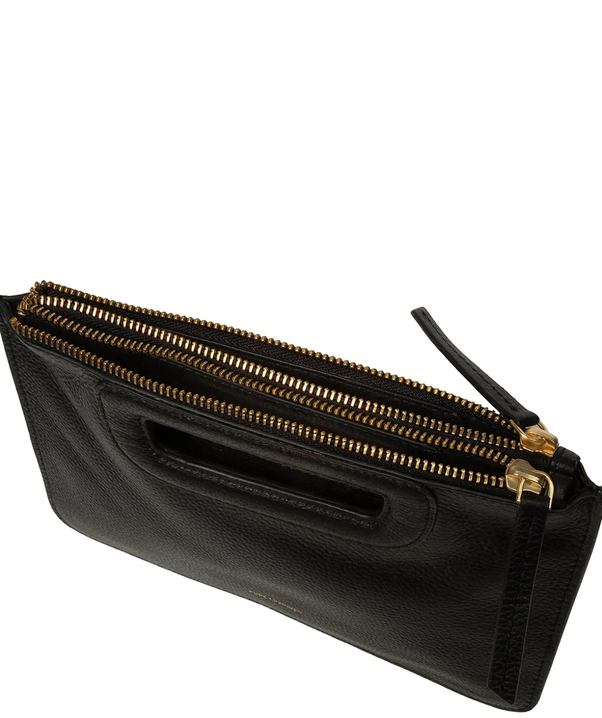 Guinevere' Black Leather Clutch Bag