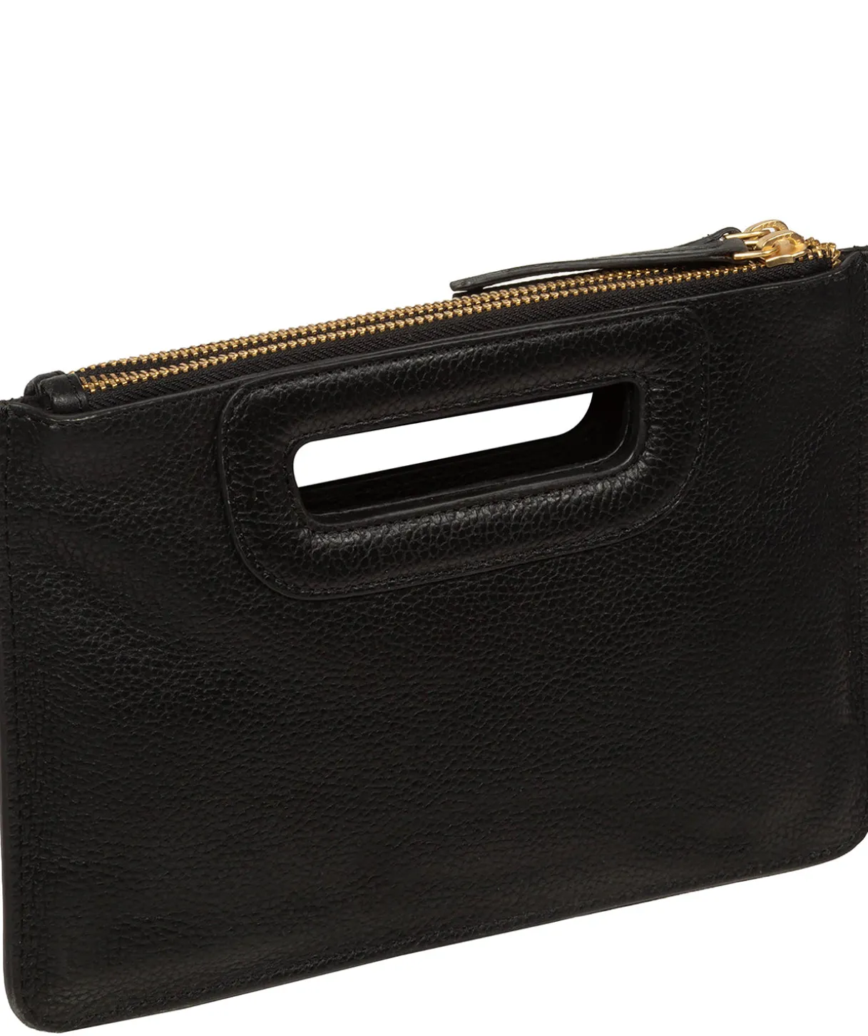 Guinevere' Black Leather Clutch Bag