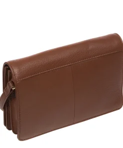 Gwen' Dark Tan Nappa Leather Cross Body Bag