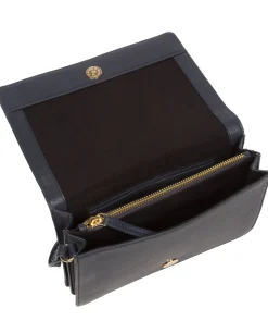 Gwen' Navy Nappa Leather Cross Body Bag
