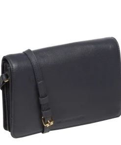 Gwen' Navy Nappa Leather Cross Body Bag