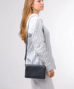 Gwen' Navy Nappa Leather Cross Body Bag