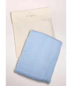 Hallbeck' Powder Blue Small Merino Wool and Cashmere Dressing Gown