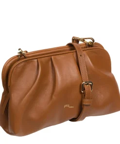 Halsey' Oak Nappa Leather Cross Body Clutch Bag