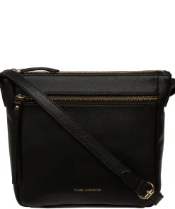 Harford' Black Leather Cross Body Bag