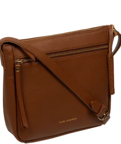 Harford' Tan Leather Cross Body Bag