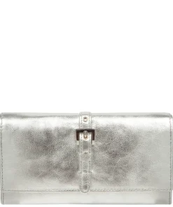 Harriet' Metallic Silver Leather Purse