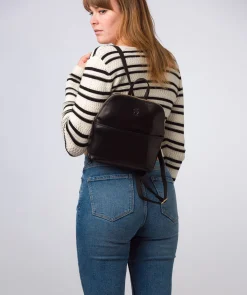 Hollis' Black Leather Backpack