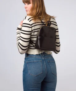Hollis' Black Leather Backpack