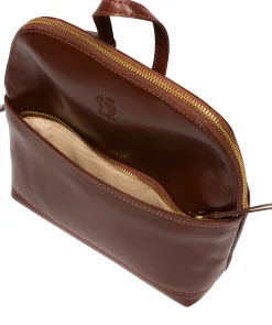 Hollis' Conker Brown Leather Backpack