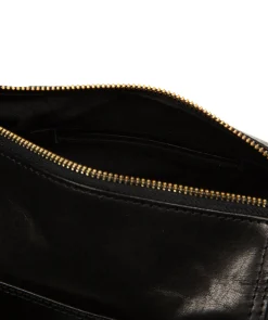 Indigo' Black Leather Shoulder Bag