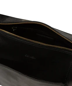 Indigo' Black Leather Shoulder Bag