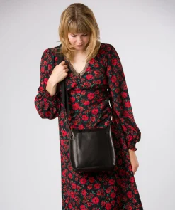 Indigo' Black Leather Shoulder Bag