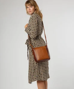 Indigo' Conker Brown & Dark Tan Leather Shoulder Bag