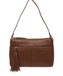 Isabella' Dark Tan Nappa Leather Grab Bag