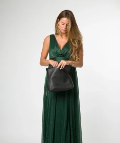 Isabetta' Black Leather Clutch Bag