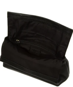 Isabetta' Black Leather Clutch Bag