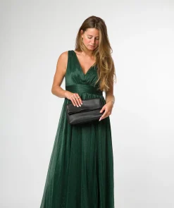 Isabetta' Black Leather Clutch Bag