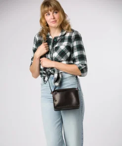 Isla' Black Leather Cross Body Bag