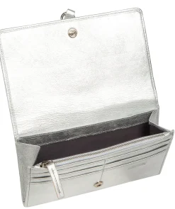 Isla' Metallic Silver Leather Purse
