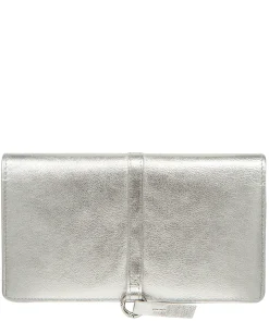 Isla' Metallic Silver Leather Purse