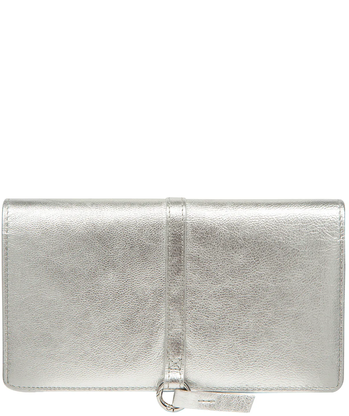 Isla' Metallic Silver Leather Purse