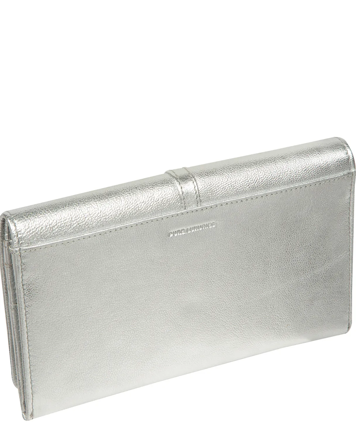 Isla' Metallic Silver Leather Purse