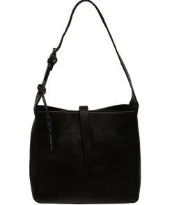 Isola' Black Leather Tote Bag